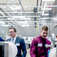 Students work on their senior project